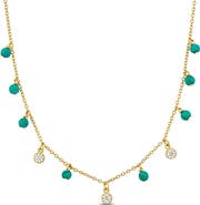 Julianna B. Created White Sapphire & Turquoise Bead Necklace