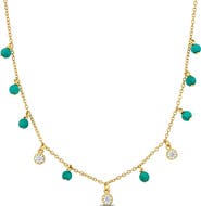 Julianna B. Created White Sapphire & Turquoise Bead Necklace
