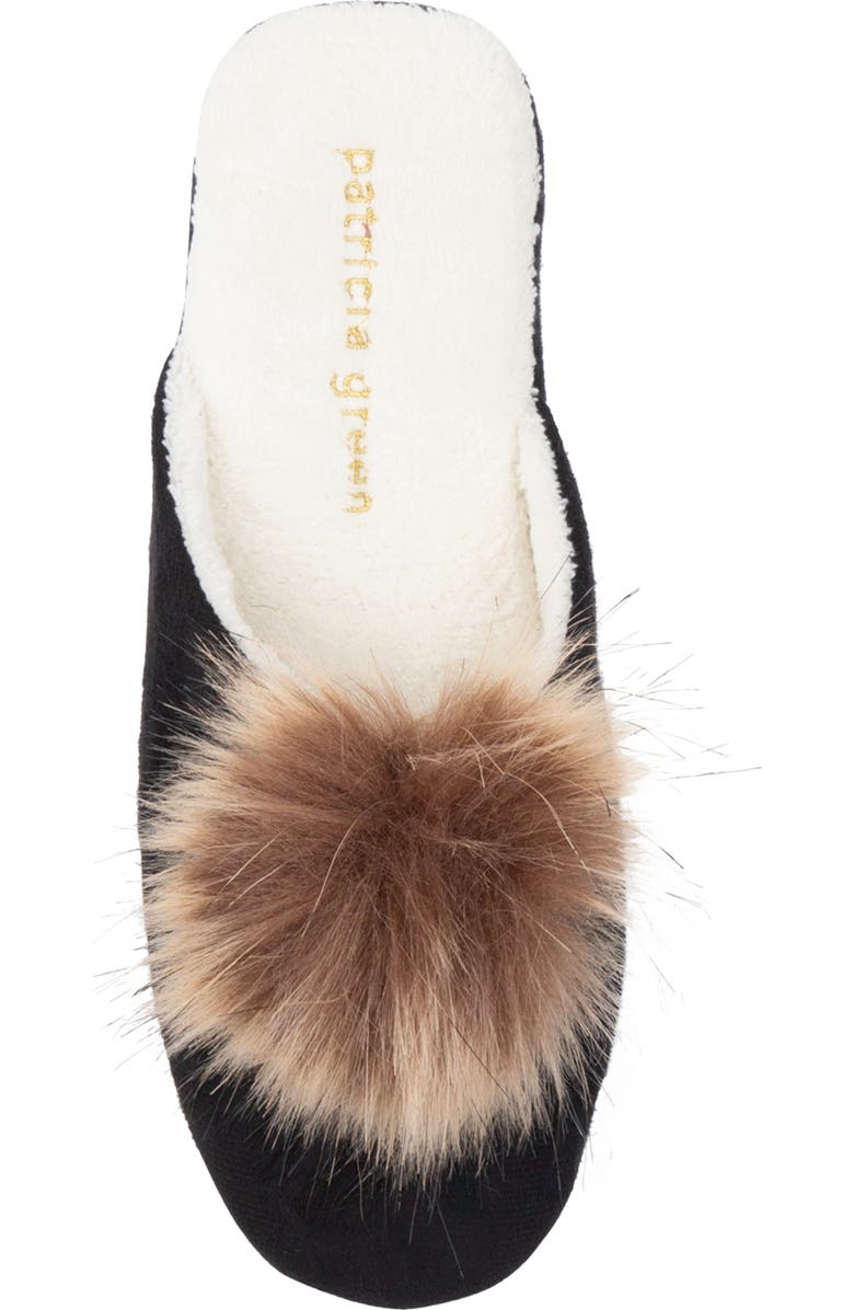 patricia green Pretty Pouf Slipper, Alternate, color, Black/ Tan