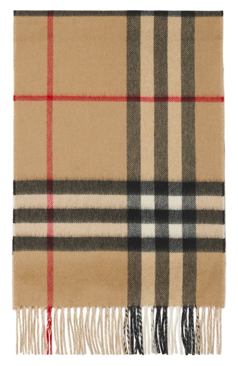 Burberry Giant Split Check Cashmere Scarf, Alternate, color,
