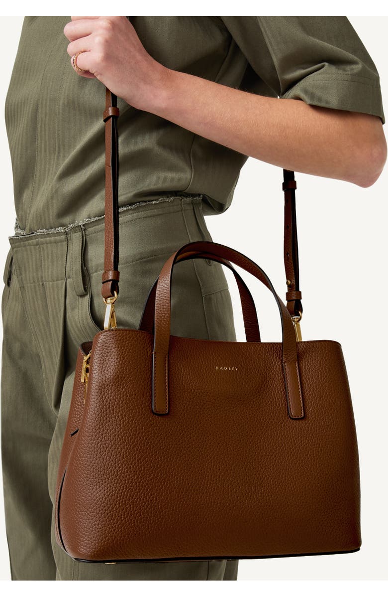 Radley Dukes Place Medium Ziptop Satchel Bag, Alternate, color, Saddle