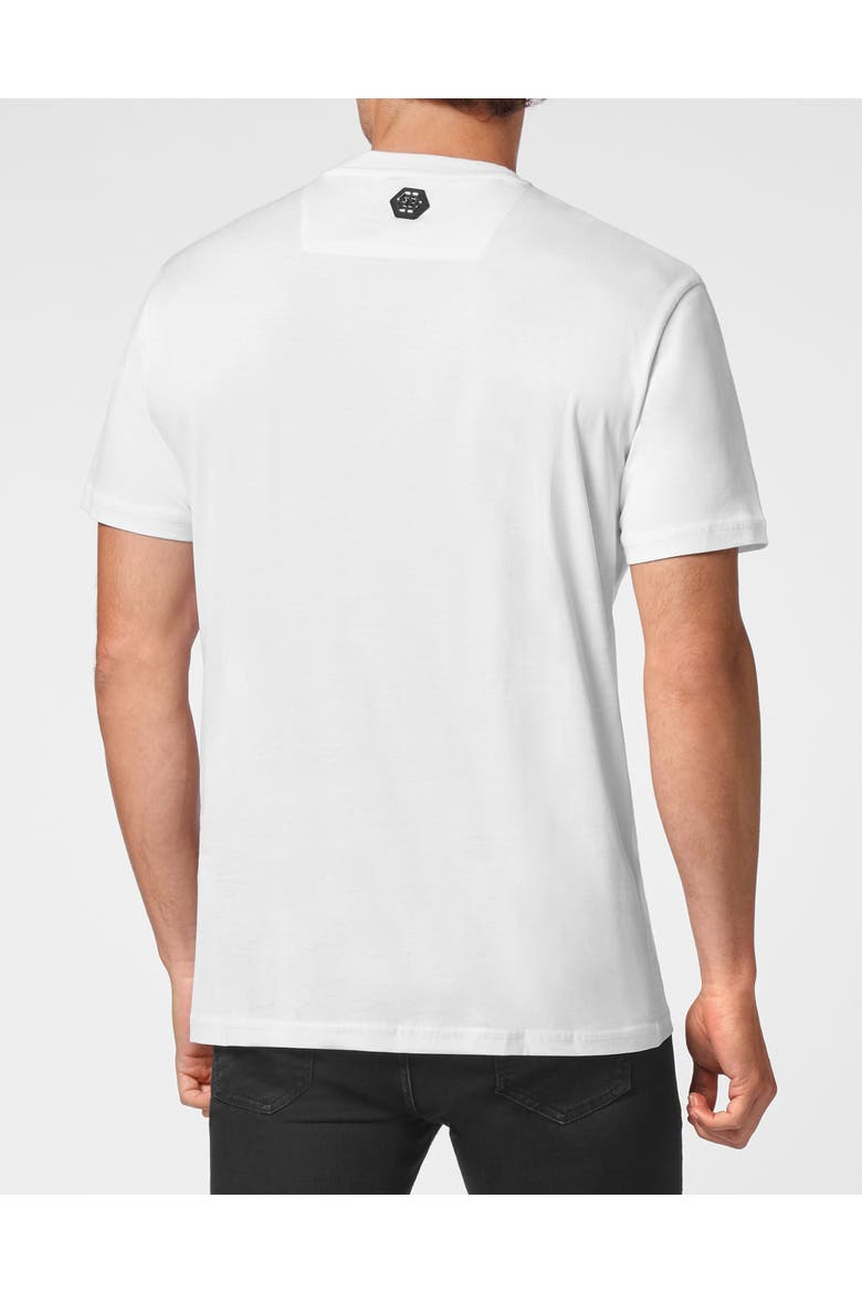T-Shirt Round Neck Skull Men, Alternate, color, white
