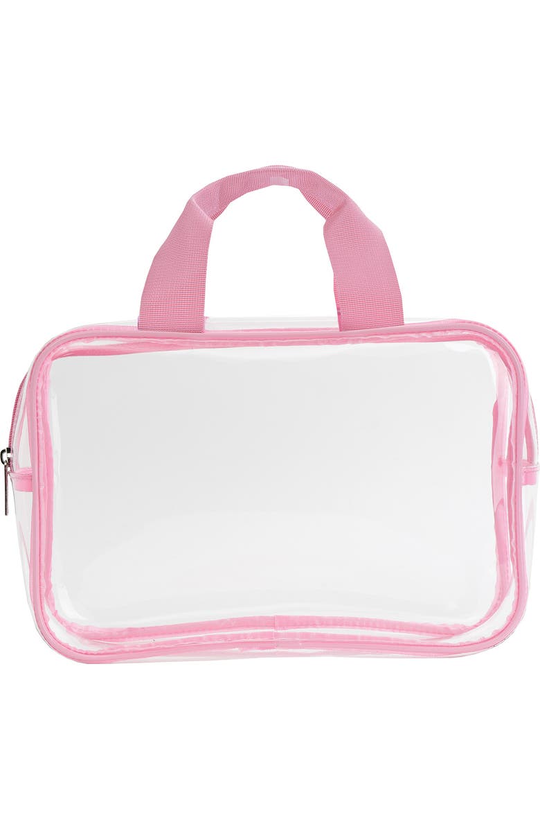 Iscream 3-Piece Cheerful Clouds Cosmetic Bag Set, Alternate, color, Pink