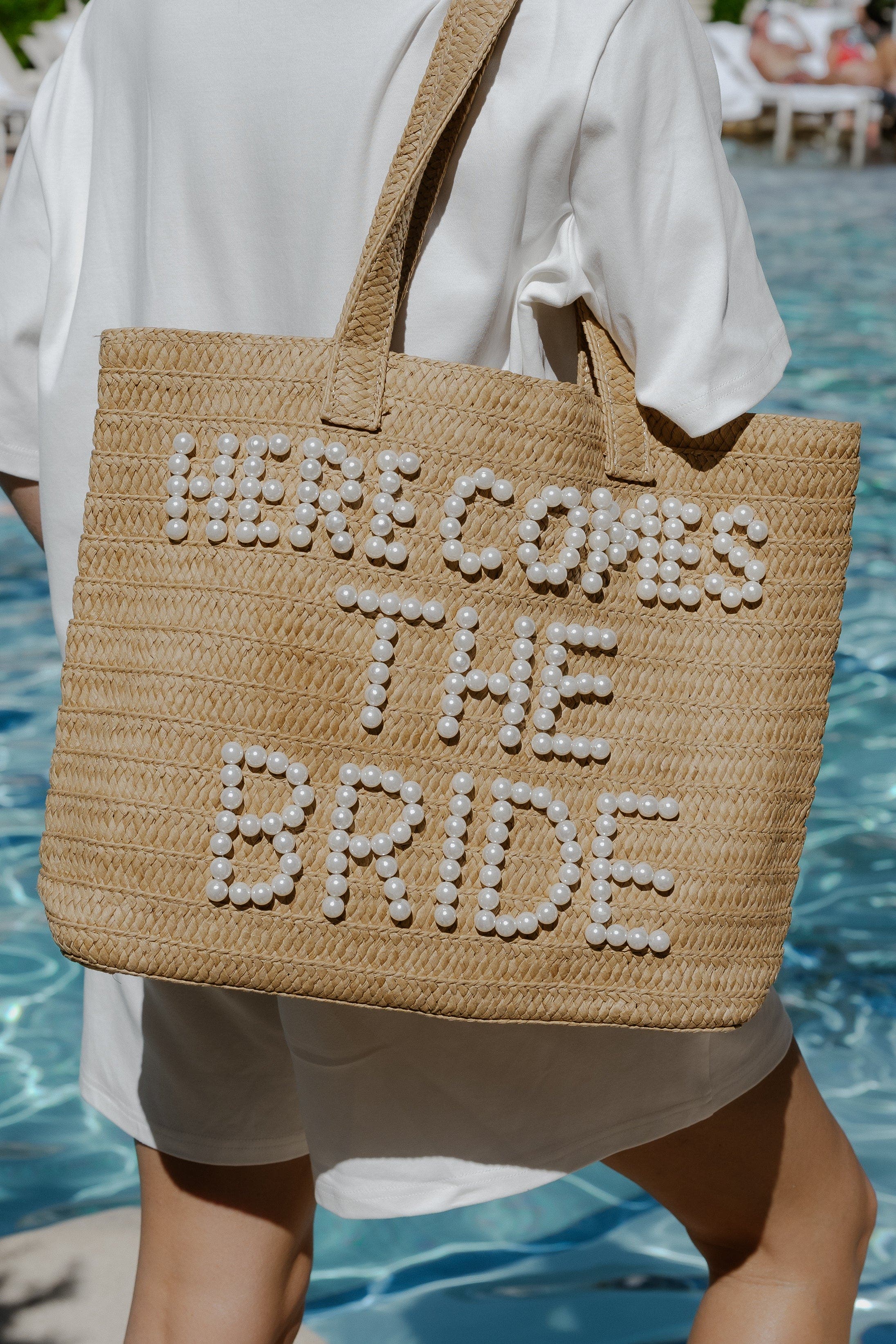 Here Comes the Bride Pearl Tote, Alternate, color, Brown
