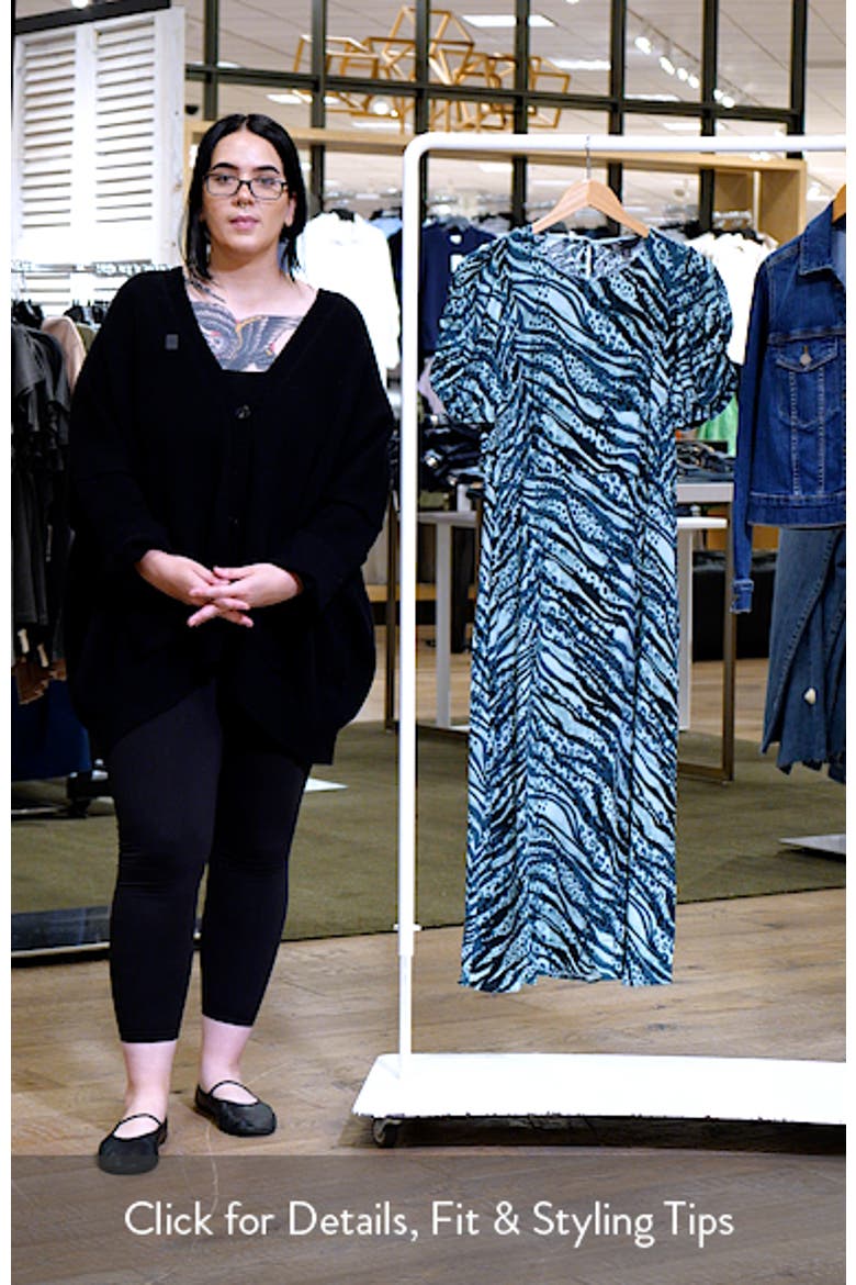 Zebra Puff Sleeve Maxi Dress video