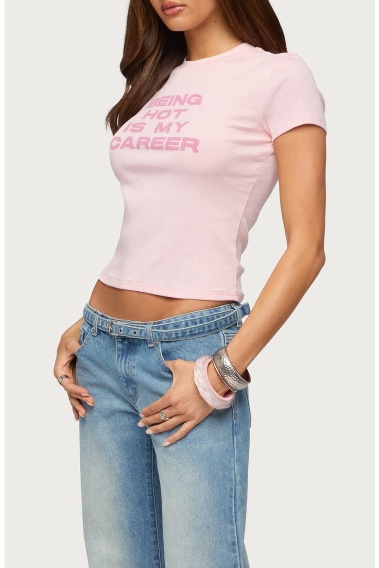 Full Time Hot Girl T-Shirt, Alternate, color, PINK