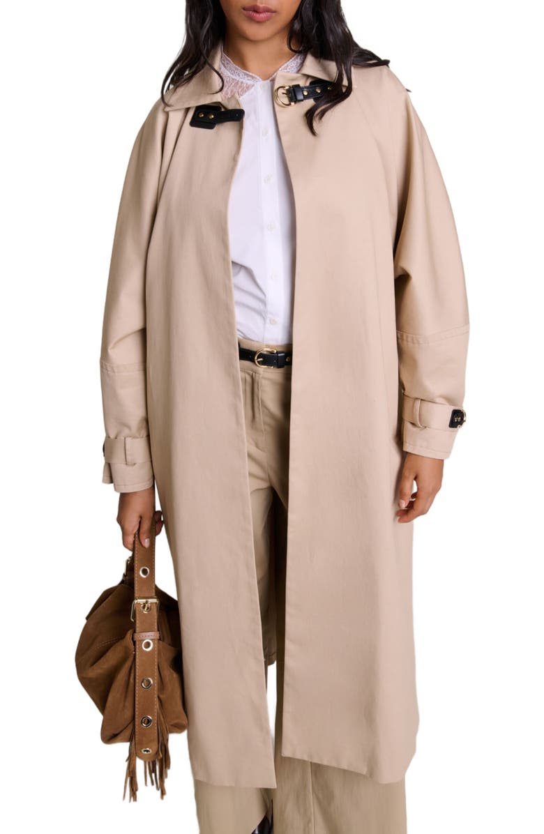maje Long trench coat, Main, color,