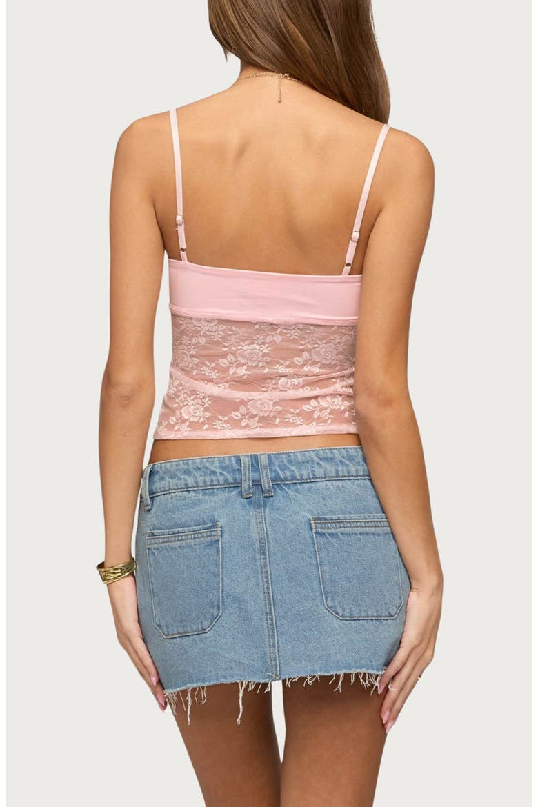 Damarie Sheer Lace Cutout Camisole, Alternate, color, LIGHT-PINK