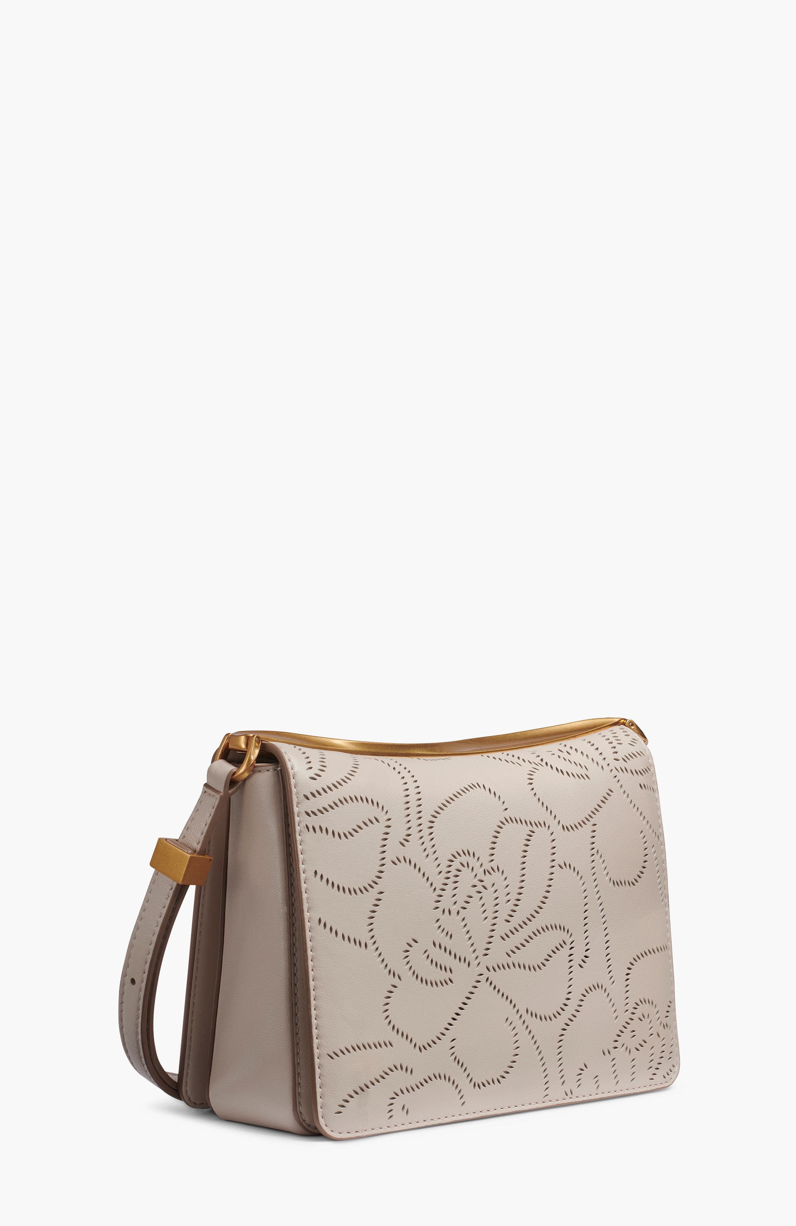 Donna Karan New York Jericho Floral Perf Shoulder, Alternate, color, Sand