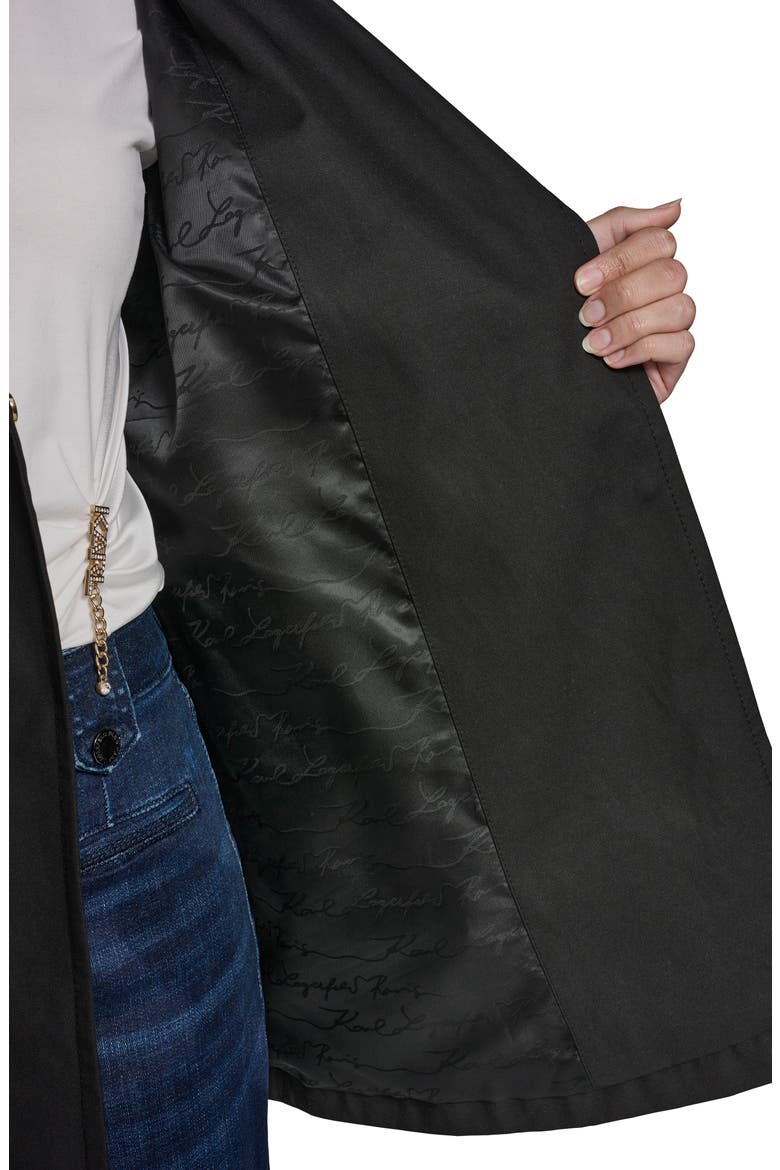 Embellished Trench Coat, Alternate, color, BLACK