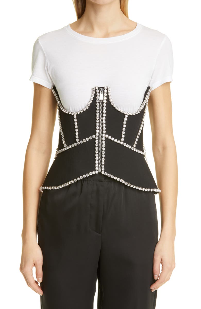 Area Crystal Stitched Cutout Corset, Main, color,