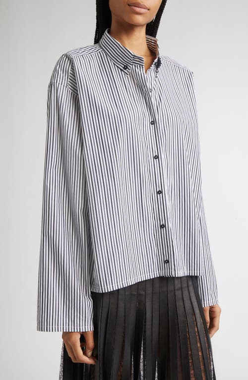 Brandon Maxwell The Javi Stripe Boxy Cotton Poplin Button-down Shirt In Multi