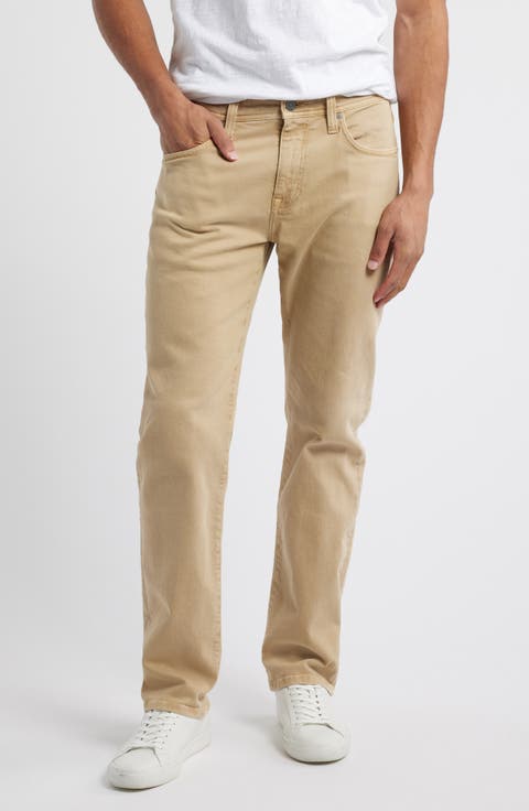 Straight Leg Stretch Cotton Jeans (Tan Gmt Dyed)