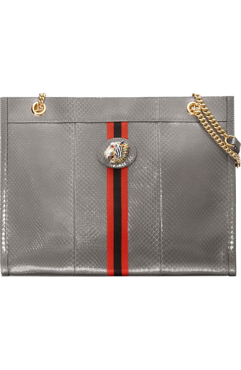 Gucci Large Rajah Genuine Snakeskin Tote, Main, color,