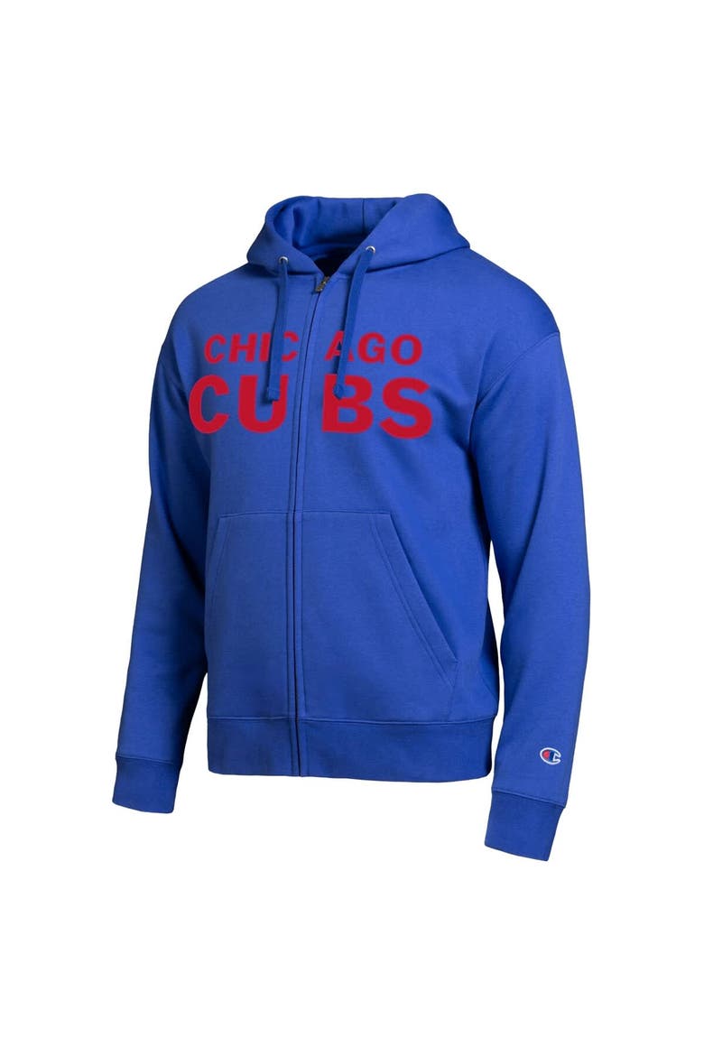 Men's Champion Chicago Cubs Royal All-Star Wordmark Full-Zip Hoodie, Alternate, color, Royal