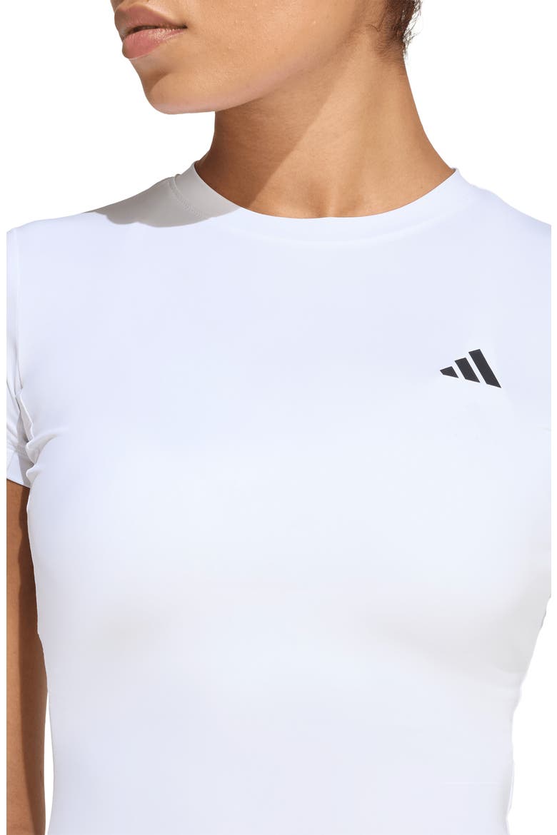 Power Essentials Workout Contour T-Shirt, Alternate, color, WHITE