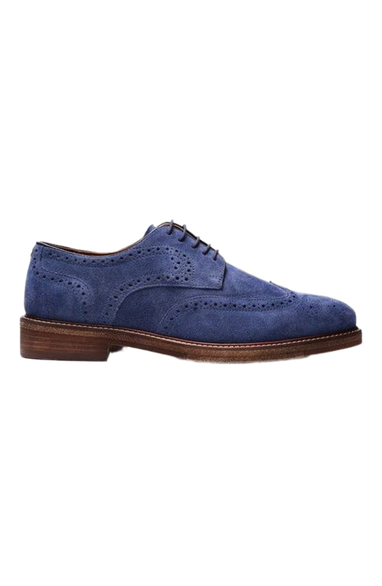 A. Veer Cambridge Wingtip Lace-up, Alternate, color, Jean Blue Suede