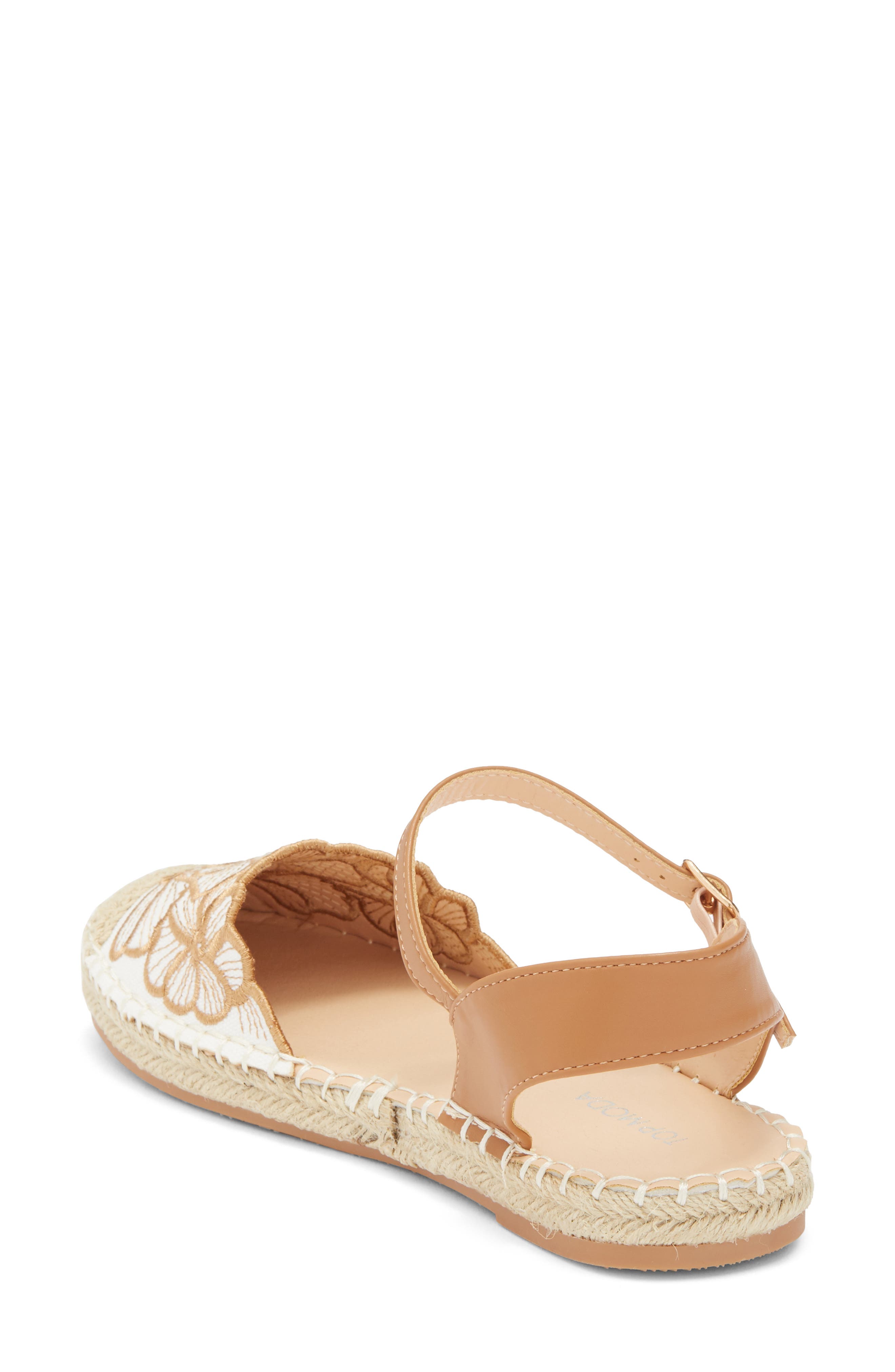 TOP MODA Chaya Floral Embroidered Flat, Alternate, color, Tan Pu