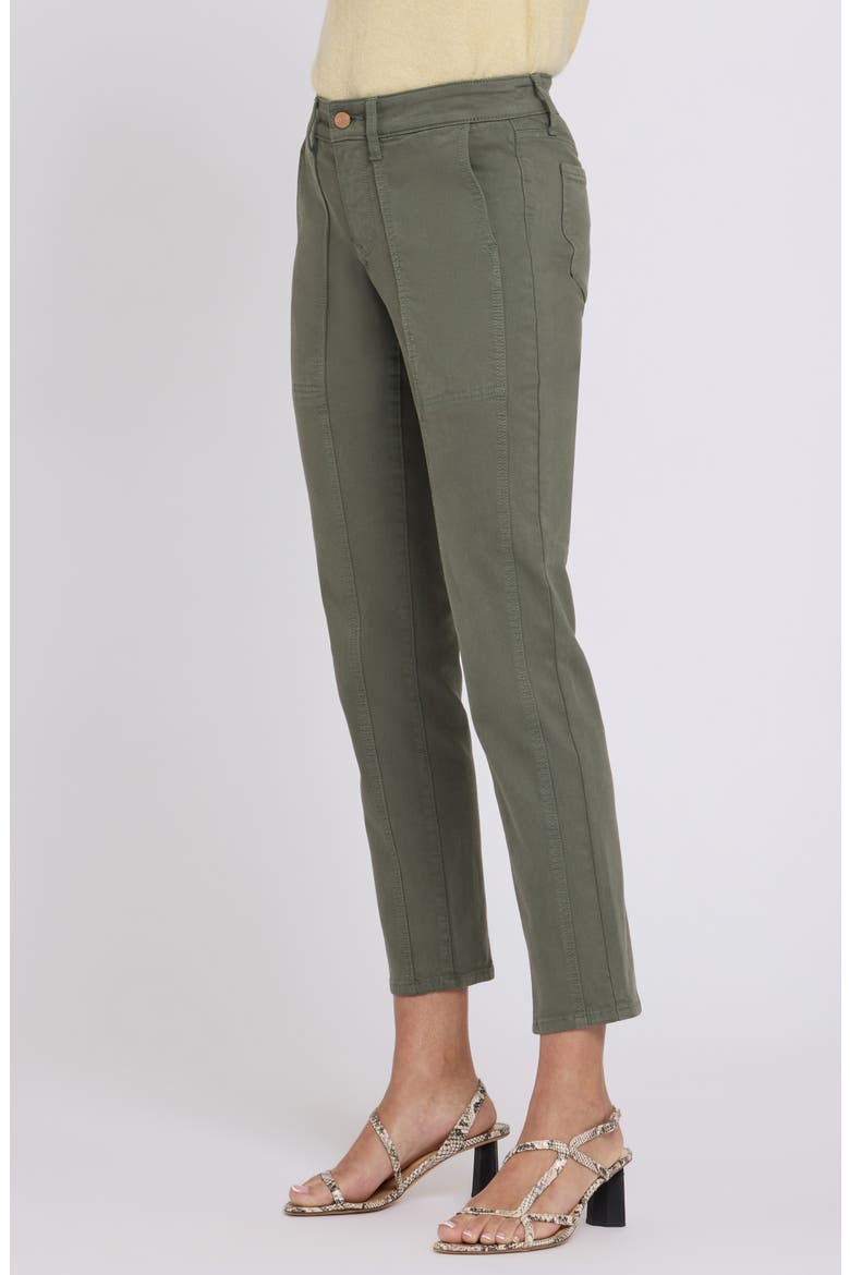 Margot Seamed Crop Girlfriend Jeans, Alternate, color, DESERT GREEN