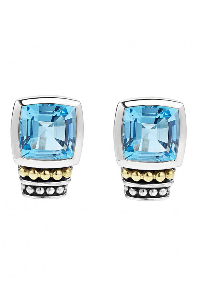 Rittenhouse Semiprecious Stone Stud Earrings, Alternate, color, BLUE TOPAZ