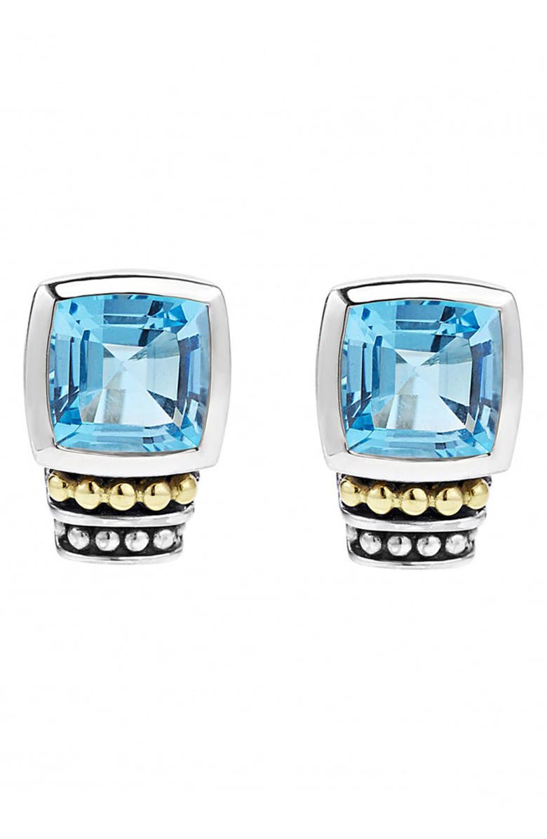 LAGOS Rittenhouse Semiprecious Stone Stud Earrings, Alternate, color, Blue Topaz