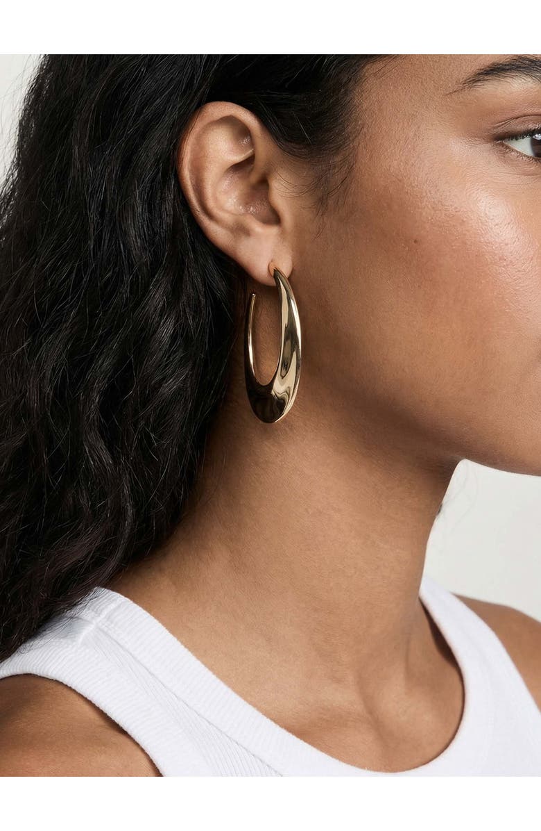 Ettika Flat Oval Hoop Earrings, Alternate, color, Gold