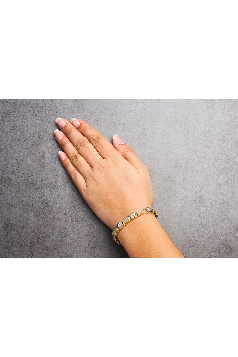 14K Yellow Gold 9.0 Cttw Diamond Alternating Bow and Box Link Bracelet, Alternate, color, Yellow Gold