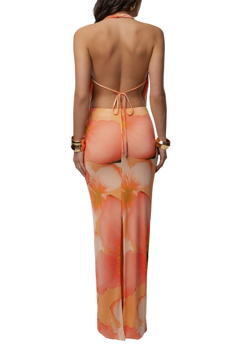 Dawn Draped Maxi Dress, Alternate, color, Orange