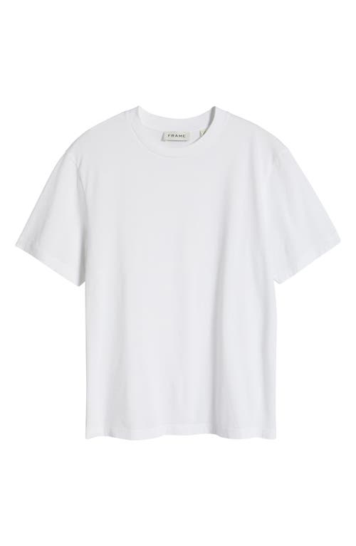 Frame Short Sleeve Light Cotton Tee In White