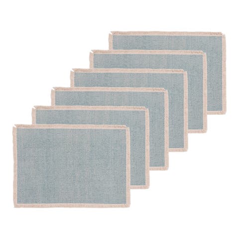 Fringed Sea Glass Set of 6 Placemats 14" x 20"