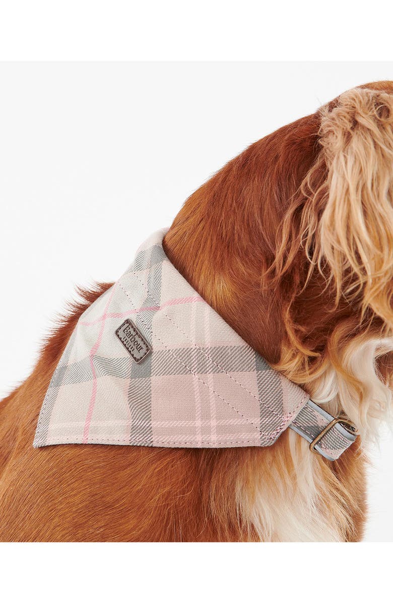 Barbour Tartan Dog Bandana, Alternate, color, Taupe/ Pink Tartan