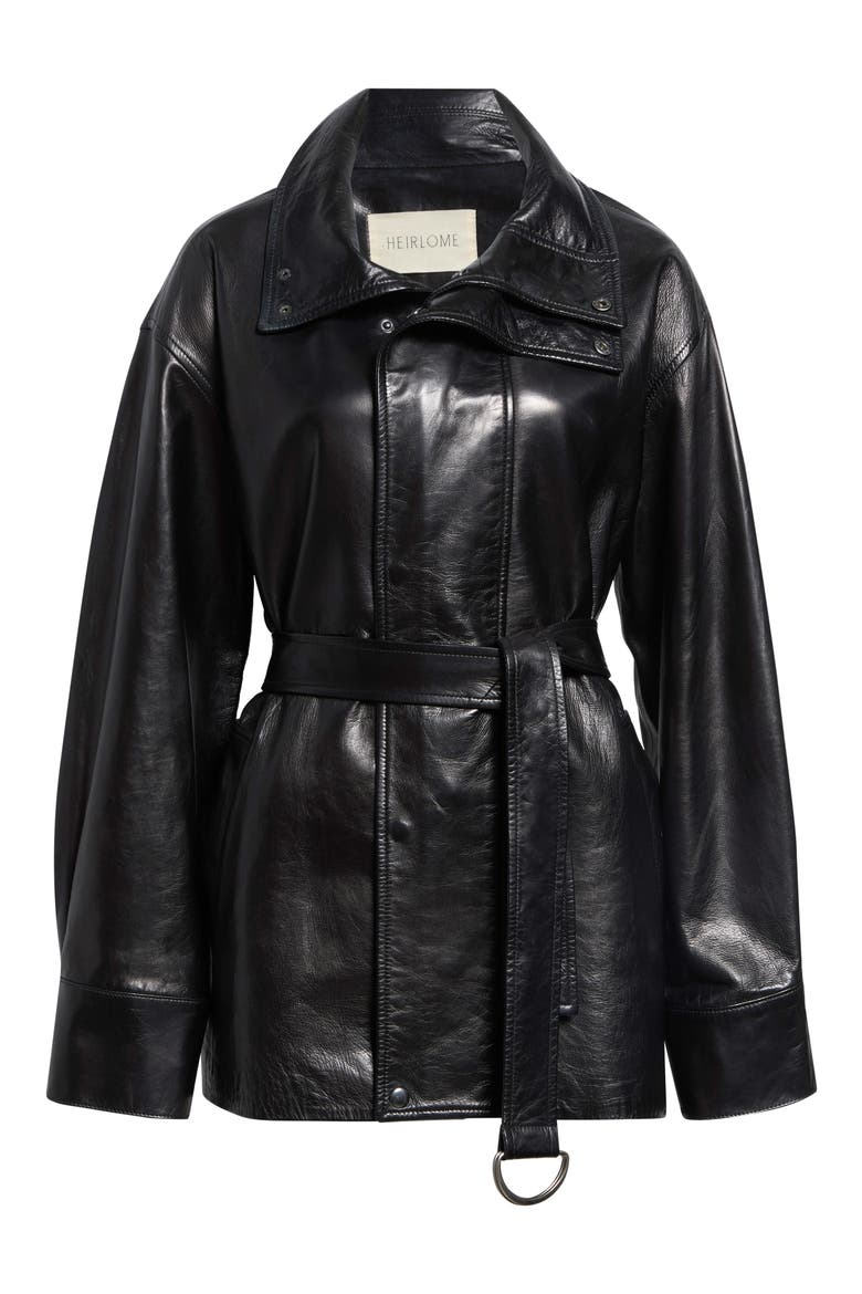 Ellis Leather Jacket, Alternate, color, BLACK
