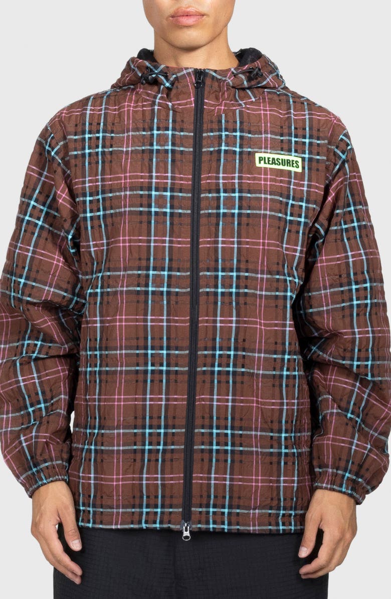 PLEASURES x Boiler Room Hooded Practice Zip Jacket, Main, color, Brown