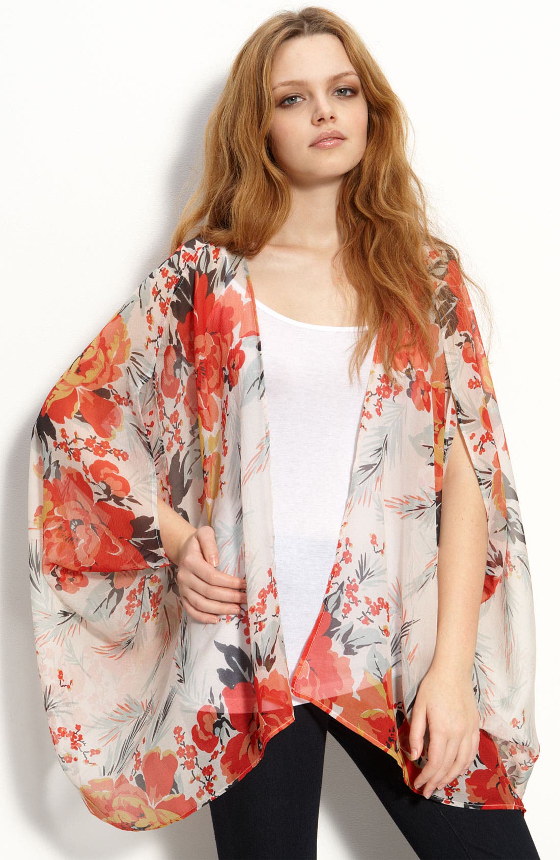 Winter Kate 'Condor' Open Front Chiffon Top (Women) | Nordstrom