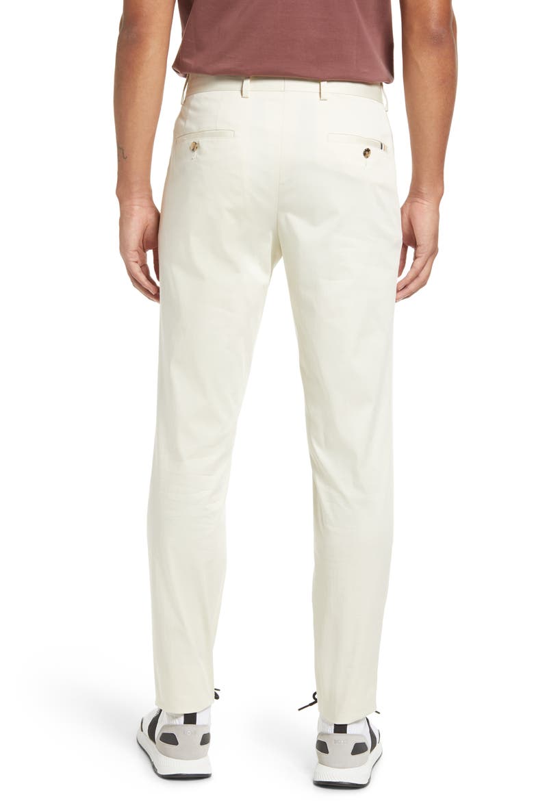 Hugo Boss Genius Slim Fit Stretch Pleated Pants, Alternate, color, OPEN WHITE