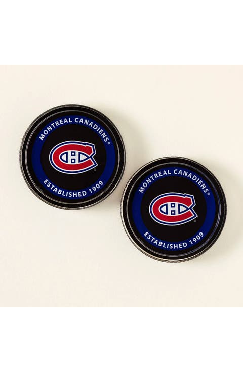 NHL Puck-Shaped Glass Coaster Set