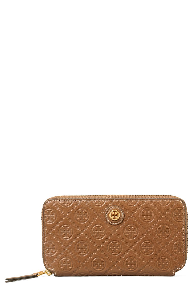 Tory Burch T Monogram Leather Continental Wallet, Main, color, 