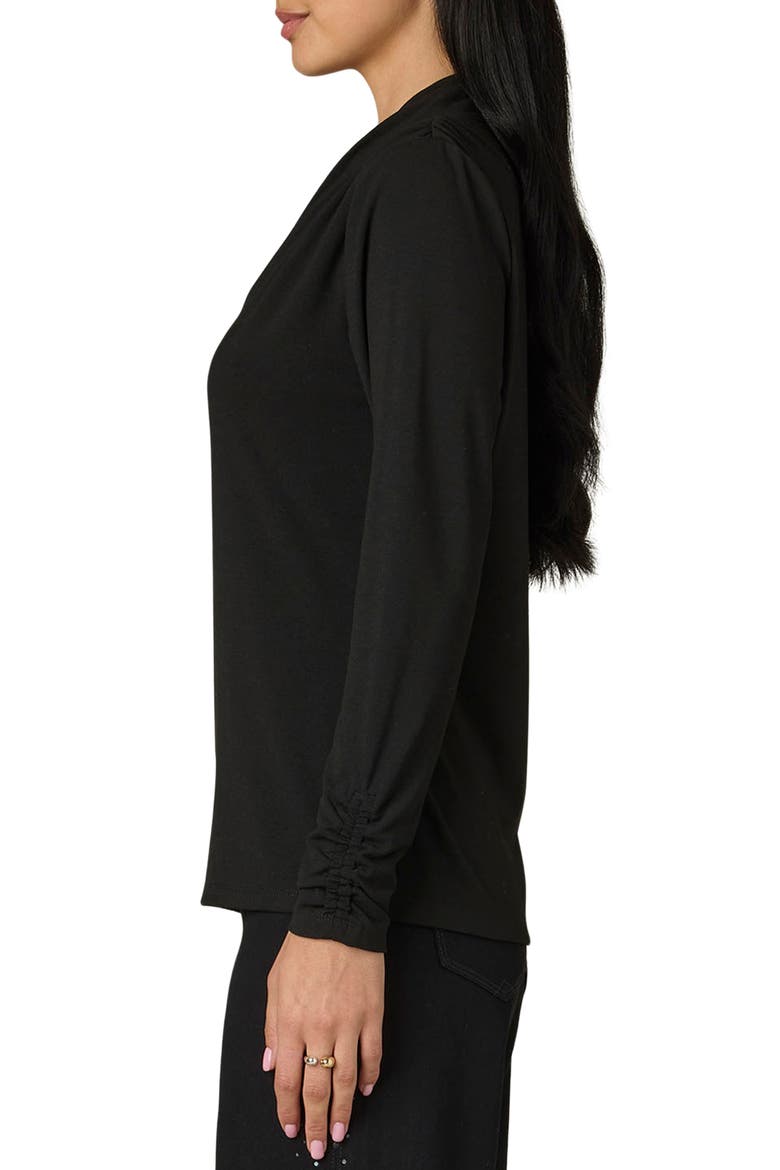 Shawl Neck Knit Top, Alternate, color, BLACK