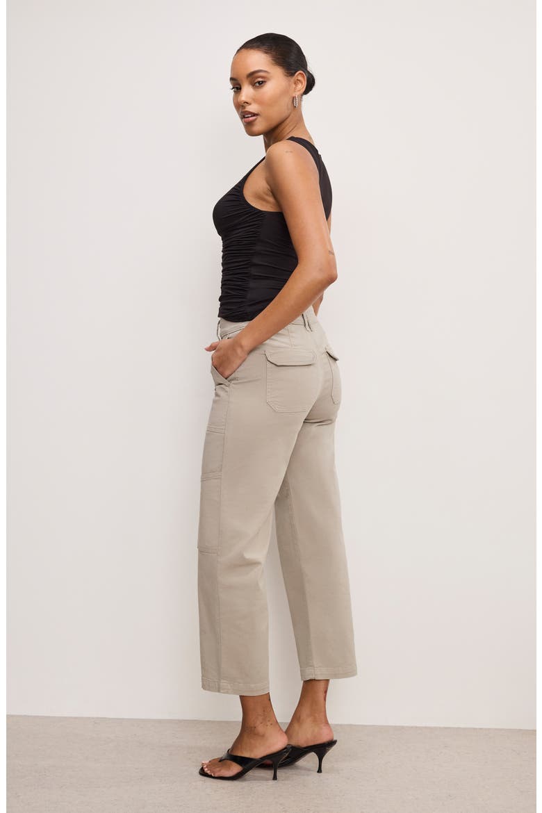 Crop Twill Cargo Pants, Alternate, color, MUSHROOM006