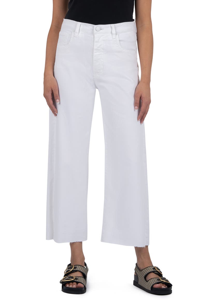 Gwen High Waist Crop Wide Leg Jeans, Main, color, OPTIC WHITE
