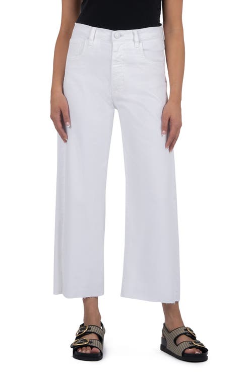Gwen High Waist Crop Wide Leg Jeans (Optic White)