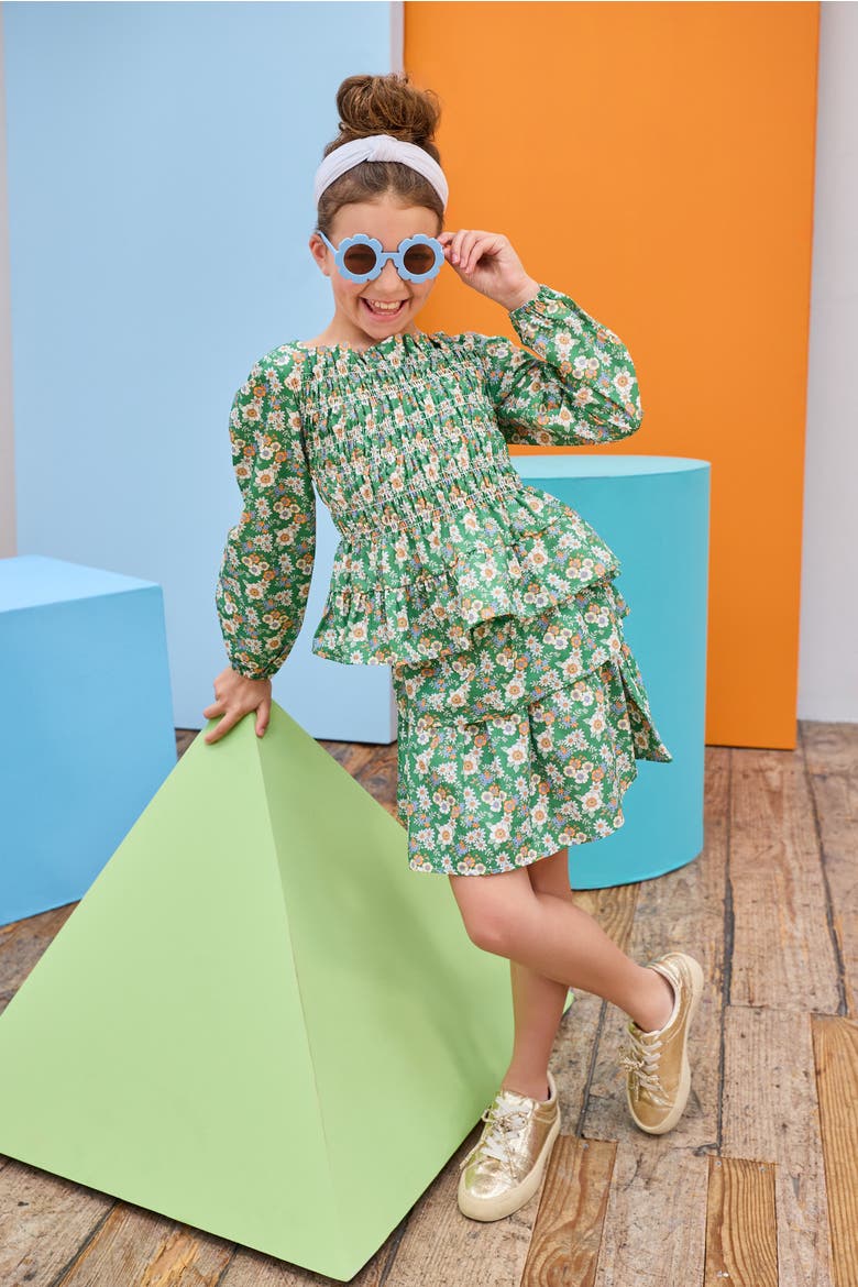 Kids' Long Sleeved India Top, Alternate, color, Greenwich Garden Green