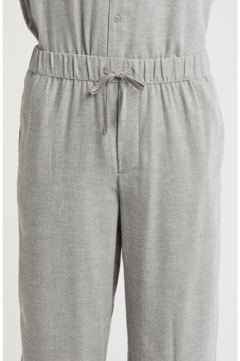 Heather Flannel Pajamas, Alternate, color, GREY HEATHER