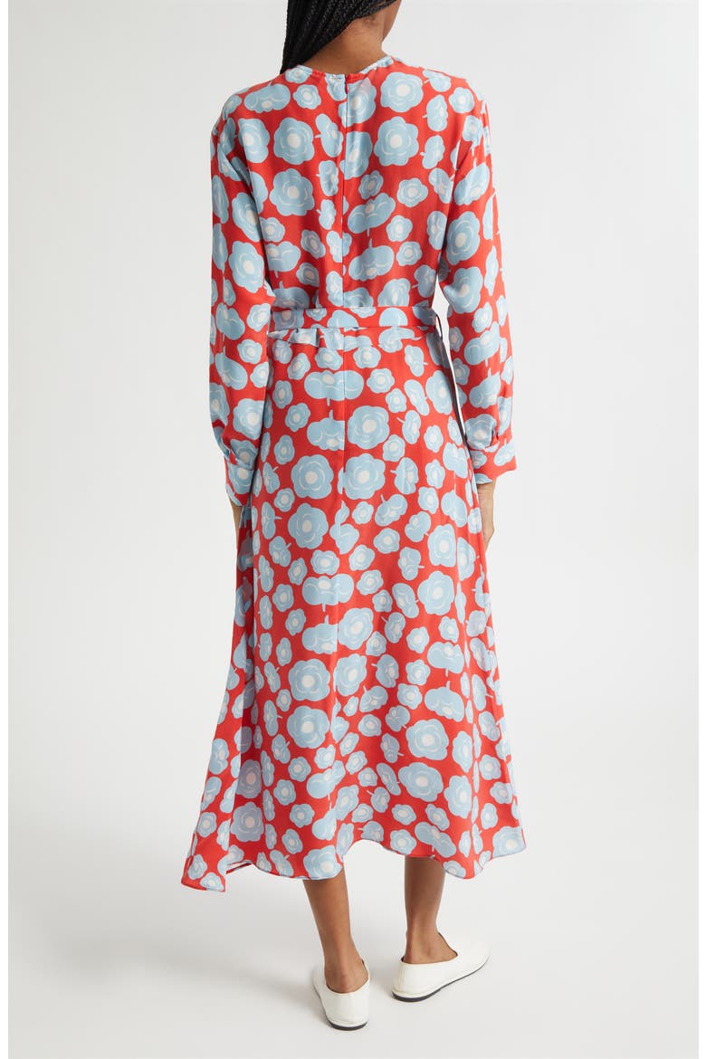 Combu Tumma Floral Long Sleeve Dress, Alternate, color, LIGHT BLUE RED OFF-WHITE