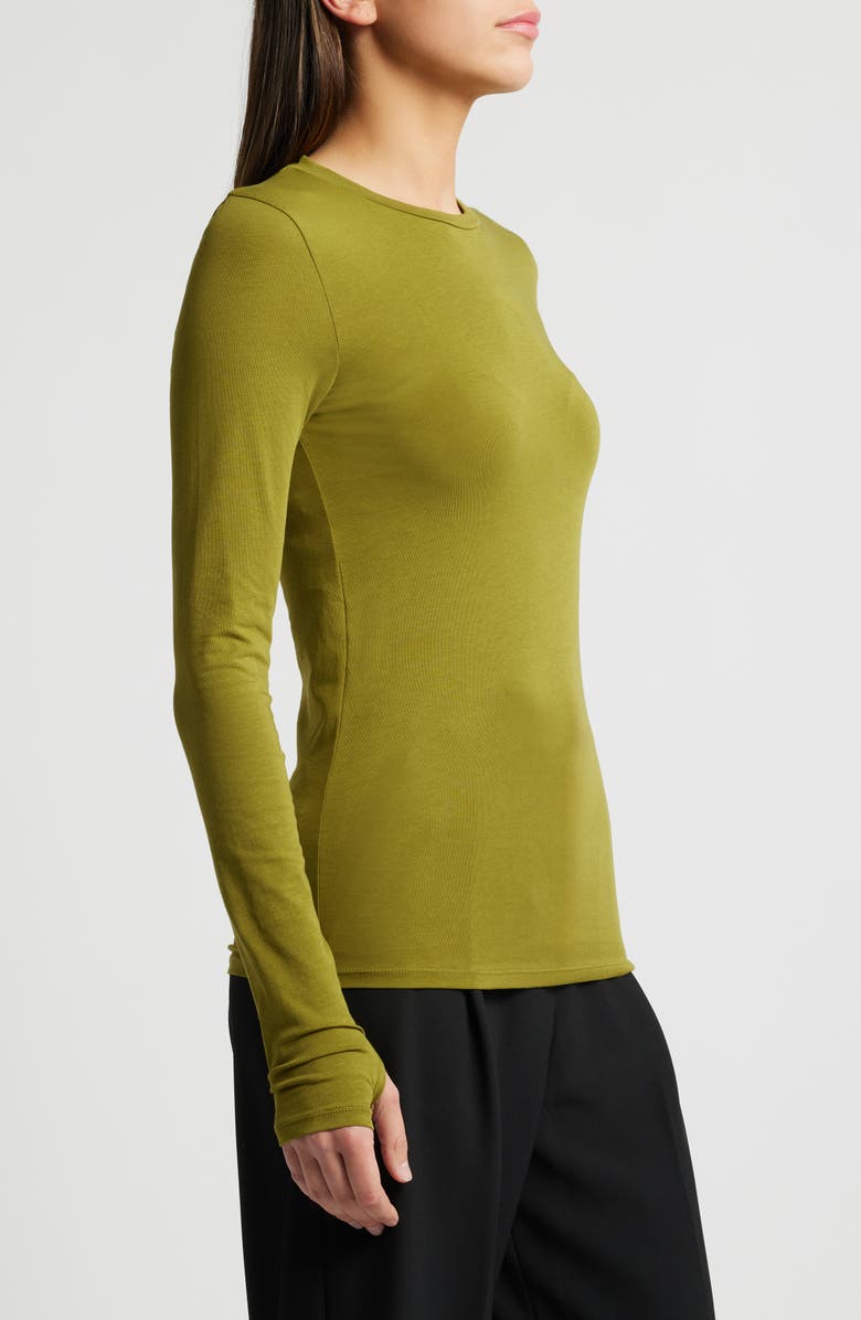 COS Slim Fit Long Sleeve Stretch Cotton Top, Alternate, color, 