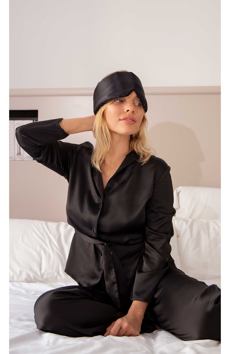 Drowsy Sleep Co. Silk Sleep Mask, Alternate, color, Black Jade