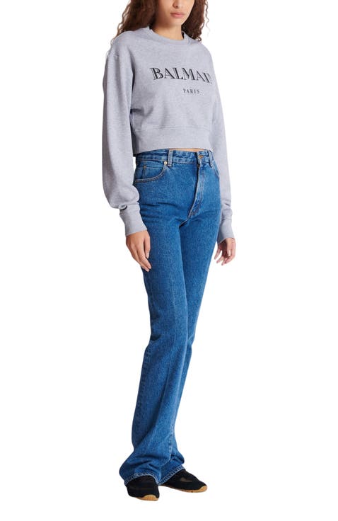 Printed Balmain Crew-Neck Sweatshirt