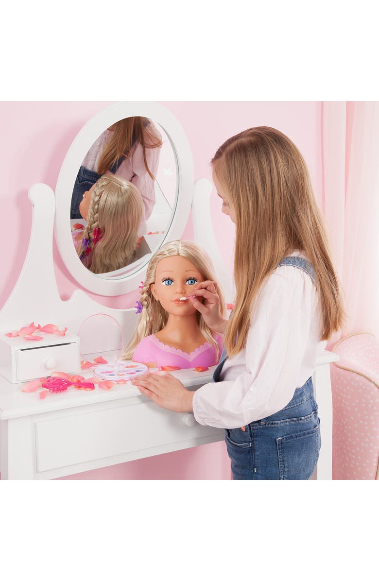 Bayer Design Charlene Styling Head 27cm with Blonde Hair, Makeup and Accessories, Alternate, color, Multicolored