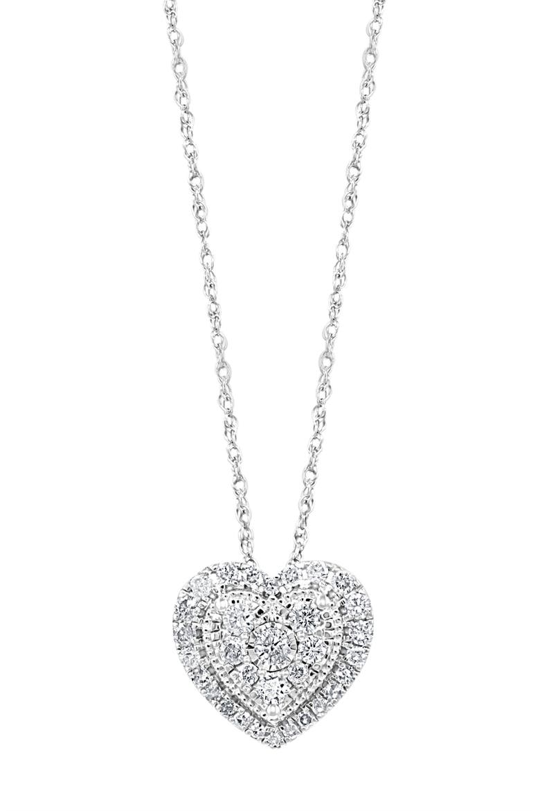 Sterling Silver Forever Love Diamond Heart Pendant, Alternate, color, Metallic Silver