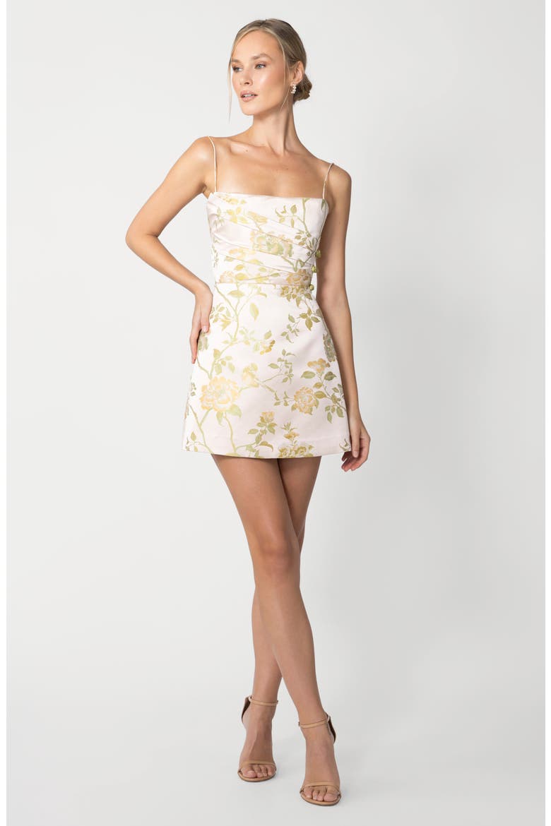 Mari Brocade Cocktail Dress, Alternate, color, PALE PINK MULTI